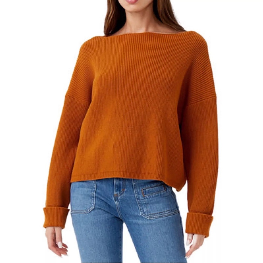 NWOT burnt orange French connection oversized/boyfriend sweater size S